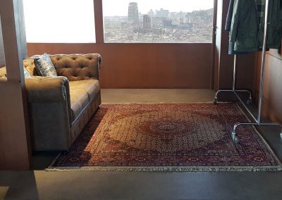 Oriental rug laid