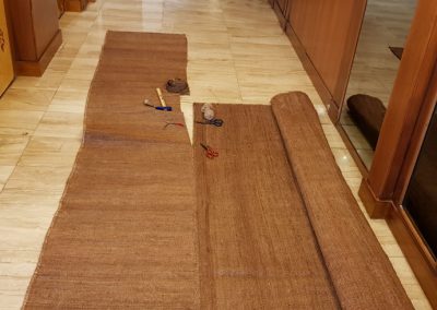 Cosido de trozo sobrante de kilim
