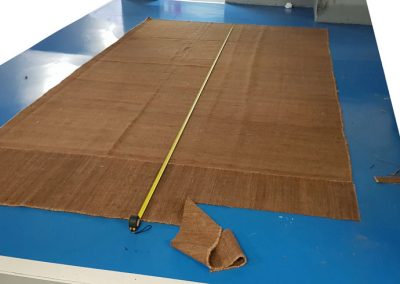 Ajustamos largo de la pieza del kilim
